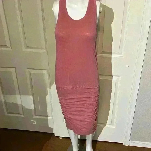 Anthropologie Sundry Womens Ruched Sides Pink Dress Racerback Size 1/S 4-6 - Picture 13 of 13